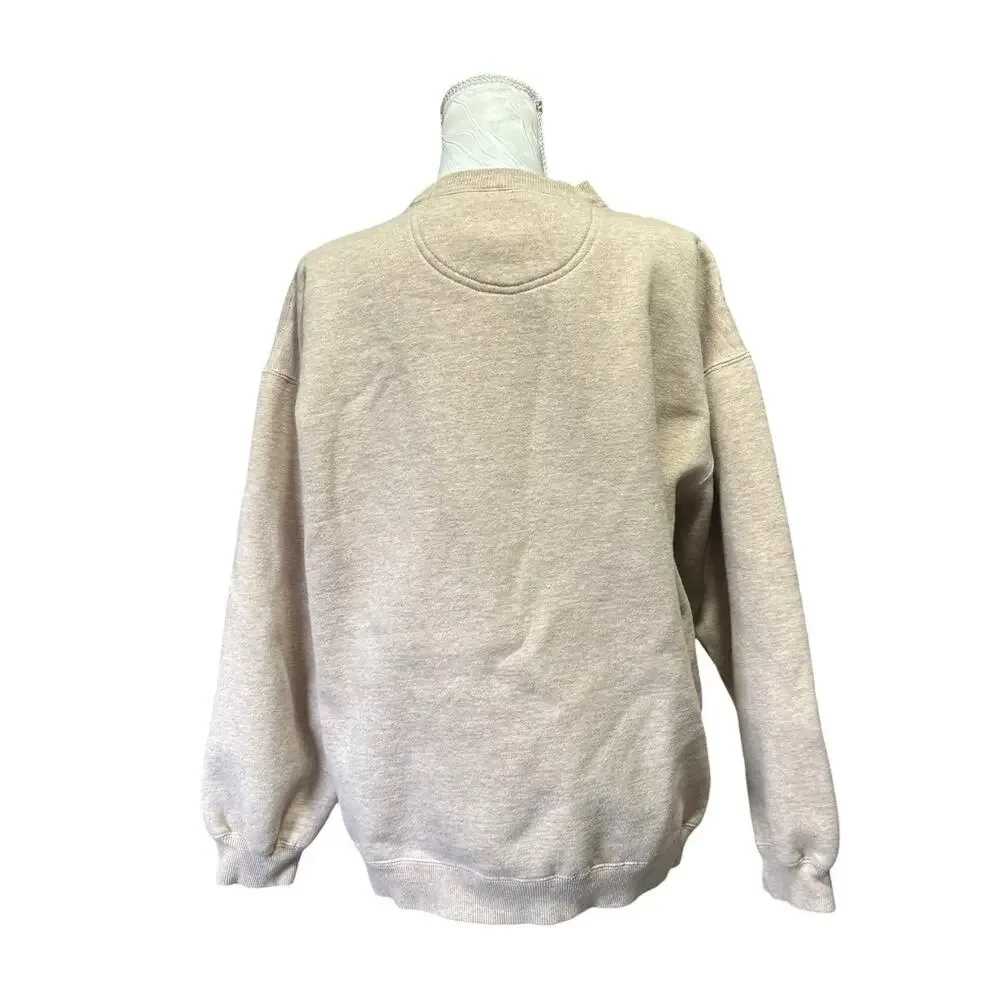 Big Dogs Embroidered Attitude Sweatshirt Patchwork Y2K Beige Medium - Picture 3 of 14